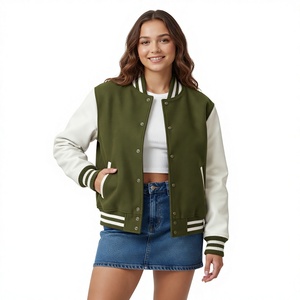 <b>Yellow</b> Varsity Jacket Women Men Custom Chenille Letterman Jacket Premium <b>Wool</b> Black Leather Sleeves Snap Button Retro College - Product Image 4