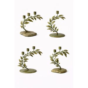 Antique Brass Leaf Candle Holder Metal Tree Branch Candlestick Vintage Floral Taper Candle Stand Table Centerpiece Home Decor - Product Image 4
