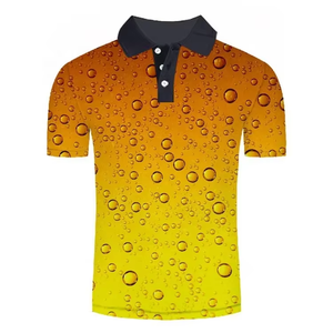 Men's <b>Beer</b> Bubbles Print Cotton Anti-Wrinkle Formal for <b>Shirt</b> Short Sleeve Knitted Digital Printing - Product Image 4
