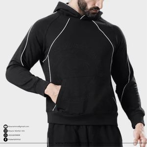 ชุดวอร์มผู้ชาย Raglan สีขาว แต่งขอบด้วยผ้าปัก 100% ผ้าฝ้ายเนื้อหนา ชุดเซ็ตพร้อมปักโลโก้ได้ เสื้อผ้าสตรีทแวร์ยูนิเซ็กซ์ เสื้อฮู้ดออกกำลังกาย ปี 2026 ขายส่ง - Product Image 2