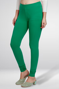 Leggings Verdes de Algodón para Mujer, Cintura Alta, Elásticos, Ajustados, Cómodos, Casuales, para Uso Diario - Product Image 3
