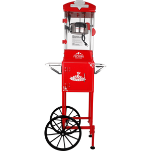 Chariot à popcorn avec roues, machine à popcorn de 10 oz, rouge, comprend 3 cuillères en plastique pour le home cinéma - Product Image 5