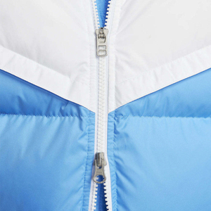 <b>Men's</b> Hooded <b>Puffer</b> <b>Jacket</b> Color Blocking Blue <b>White</b> Windproof Winter Casual Zipper Closure Regular Fit Thick Polyester Wadding - Product Image 4