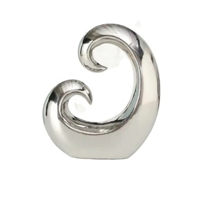 Latest Keener Curl Abstract Sculpture for Tabletop Office <b>Decor</b> Bookshelf Office Desk Aluminium Sculpture for Living Room <b>Table</b> - Product Image 1