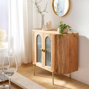 Vitrina redonda de madera de mango Vandana Optima Sierra - Product Image 2