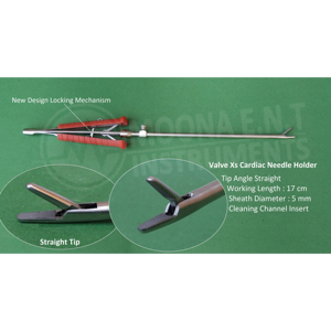 Porte-aiguille pour chirurgie cardiaque mini-invasive, instrument chirurgical droit avec nouveau mécanisme de verrouillage - Product Image 1