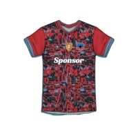 Maillot de football unisexe 2025 personnalisé, 100 % polyester, respirant, léger, extensible, séchage rapide, col rond, manches courtes, imprimé
