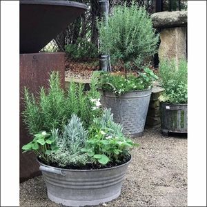 Jardinière rectangulaire longue en zinc vieilli sur pied, robuste, personnalisée OEM, pour véranda et patio - Product Image 5