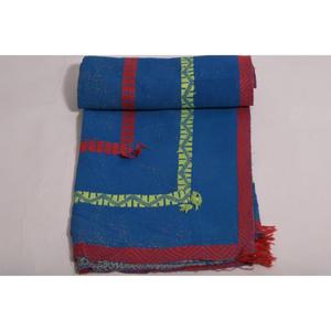 Couverture Kantha Gudri en coton indien faite à la main, style bohème vintage, jeté de lit réversible, couverture décorative pour la maison - Product Image 5