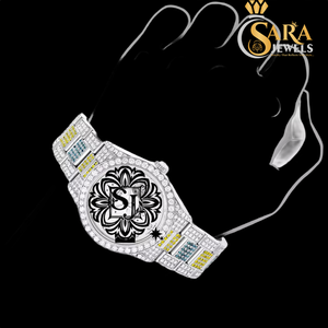 นาฬิกาฮิปฮอปหน้าปัดตัวเลขสุดหรูประดับเพชรโมอิส - Product Image 3