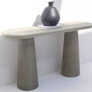 Table console en béton Vandana Sierra Cresta Olive, design de meubles d'appoint modernes et minimalistes - Product Image 3