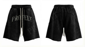 Shorts de sport en toile 100 % coton respirant et à séchage rapide, écologiques, avec logo personnalisé Pro Felt et panneau avant - Product Image 6