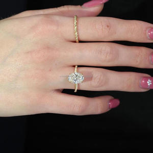 Oval Cut Moissanite Engagement <b>Ring</b> 925 Sterling <b>Silver</b> Gold Plated <b>Solitaire</b> Bridal Wedding Jewelry For Women Elegant Gift - Product Image 1