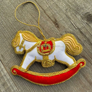 Royal Rocking Horse <b>charm</b> Ornament Handmade Felt and Embroidered <b>Christmas</b> Decoration <b>Christmas</b> hanging ornament 2025 - Product Image 1