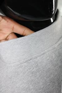 COOGS HEATHER GREY <b>Mock</b> <b>Neck</b> Sweatshirt 100% RED Applique Embroidery wide <b>neck</b> Sweatshirt Finer Threads - Product Image 6