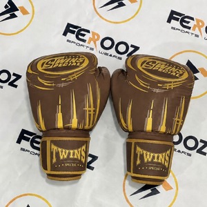 Gants de MMA Twinf professionnels noir et or, très tendance, avec fermeture auto-agrippante, pour entraînement et sparring en salle de sport. - Product Image 5