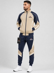 Ensemble de survêtement pour homme, tenue d'entraînement performante, veste respirante à fermeture éclair intégrale et pantalon flexible, conçu pour le fitness, les sports et les occasions décontractées - Product Image 1