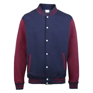New Outer Wear Winter Warm School Style High Quality customize Logo Custom Made design Two color Baseball Varsity Plain Jackets