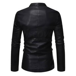 Blazers de Cuero Genuino de Nuevo Estilo, Blazers de Cuero Vacuno de Color Sólido para Hombre, Blazers de Cuero de Alta Calidad para Hombre - Product Image 3