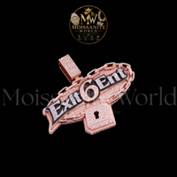 Pendentifs Médailles en Moissanite Givrée en Argent Sterling 925 Plaqué Or Rose VVS D GRA Certifiés par un tiers 16 pouces Bijoux Fins Hip Hop