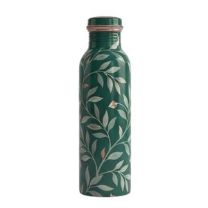 100% Pure Copper <b>Water</b> <b>Bottle</b> Blue and <b>White</b> Floral Printed Indian Ayurvedic Leak Proof Metal Drinking <b>Bottle</b> with Leakproof Cap - Product Image 3