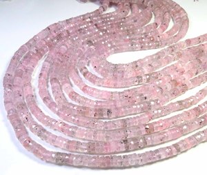 Cuentas de Cuarzo Lepidocrocita Rosa Natural en Forma de Disco Heishi de 16 Pulgadas, Separadores Planos, Cuentas de Lepidocrocita Facetadas con Puntos Negros de 7mm - Product Image 4