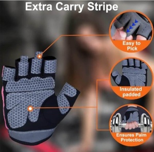 Fitness Exercise Gym Training Weight Lifting <b>Glove</b> Half Finger Gym Weightlifting Breathable Non Slip Adjustable Wrist Straps - Product Image 5