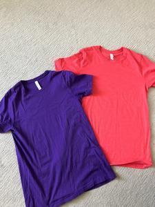 T-shirt pour homme en coton 95% à col rond et manches courtes, couleur unie rouge et blanc, coupe classique, jersey tricoté compressé 180g, logo sur le devant - Product Image 4