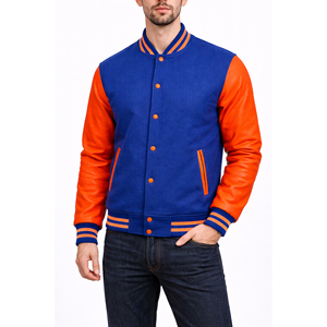 High Quality Custom Logo Mens Varsity Jacket Winter <b>Fleece</b> Leather Bomber Embroidery Streetwear Letterman Varsity Jacket for Man - Product Image 1
