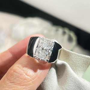Men's Princess Cut Moissanite <b>Cocktail</b> <b>Ring</b> 18K Solid <b>Gold</b> Bezel Setting Luxury Geometric Engagement <b>Ring</b> fashion <b>ring</b> - Product Image 1