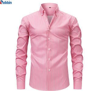 Camisa de Negocios Personalizada para Hombre, Nueva Moda, Estampado a Rayas, Solapa, Cierre de un Botón, Manga Larga, Talla Grande - Product Image 6
