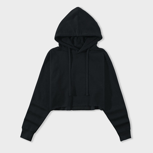 เสื้อฮู้ดครอปผ้าฝ้ายนุ่มสำหรับผู้หญิง แขนยาว สวมใส่สบาย ระบายอากาศได้ดี แฟชั่นสตรีทแวร์ สามารถปรับแต่งได้ - Product Image 1