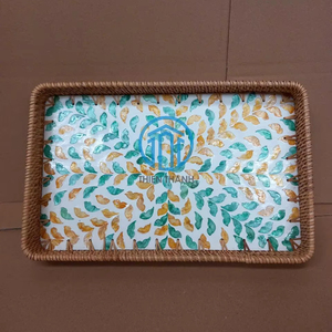 Mother of Pearl Rectangle <b>Tray</b> <b>Large</b> Handmade Shell Mosaic Serving <b>Tray</b> Decorative Home Accent <b>Tray</b> OEM ODM Wholesale - Product Image 1