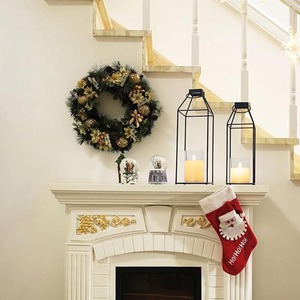 Black Metal <b>Lanterns</b> Set of 2 Outdoor & Indoor <b>Decorative</b> <b>Lanterns</b> - Product Image 3