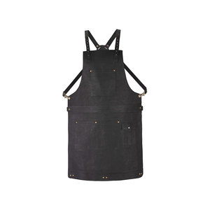 Tablier classique en toile bleue tissée avec plusieurs poches pour la cuisine et le travail - Product Image 2