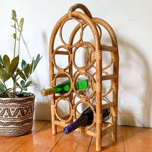 Corner <b>table</b> display cabinet for liquor bottle rattan wine rack piece of furniture home decoration - Product Image 4