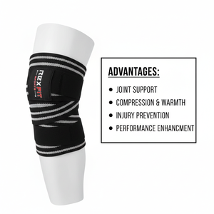 Bandes de compression pour genoux Rexfit Sports Powerlifting, bandages élastiques pour la musculation et l'haltérophilie - Product Image 4