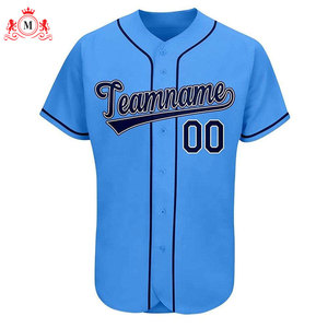 Conjunto de Uniforme de Béisbol para Hombre, Camiseta Azul Claro con Pantalones Negros, Nombre del Equipo Personalizado, 00, Poliéster Transpirable, Talla Adulto - Product Image 5