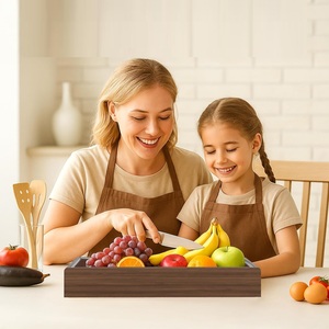 Elegante bandeja rectangular de madera natural ecológica, ligera y fácil de limpiar, para exportación. - Product Image 5