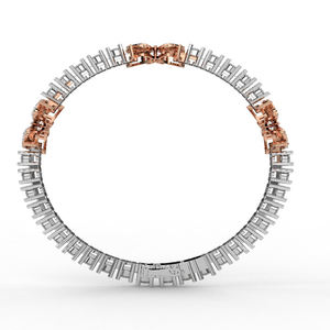 กำไลข้อมือรูปผีเสื้อเพชรเลี้ยงในห้องปฏิบัติการทรงบริลเลียนท์ ทองคำแท้ 14 กะรัต คลาสสิกสำหรับผู้หญิง RIZTA JEWELS รับรองโดย IGI สำหรับวันครบรอบ - Product Image 3