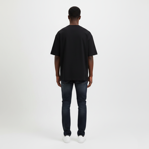 Camiseta Boxy Personalizada 2026 de Alta Calidad, Corte Recto, Fabricación de Camisetas con Logotipo DTG, 100% Algodón Grueso, Camiseta Negra para Hombre - Product Image 2