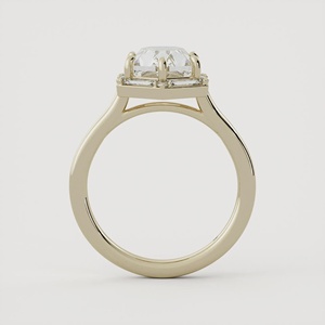 Anillo de Compromiso con Diamante Cultivado en Laboratorio, Corte Duquesa, Anillo de Boda Moderno y Único con Halo de Diamantes Baguette, Joyería de Lujo en Oro Sólido de 14K y 18K - Product Image 5