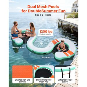 Piattaforma Galleggiante Gonfiabile 15 X 6 FT, Tappetino Acquatico Antiscivolo con Borsa da Trasporto Portatile, Staccabile per Uso in Mare e Casa - Product Image 2