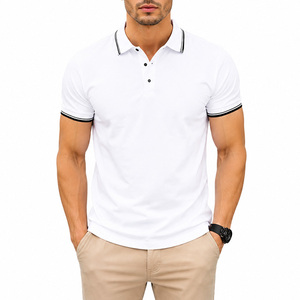 Camisa Negra de Manga Corta para Hombre, Diseño Casual de Secado Rápido, Tela Jersey de Poliéster con Estampado Digital, Corte Regular, Cuello con Ribete Blanco - Product Image 5
