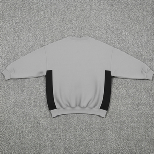 Sudadera gris de cuello redondo para mujer, 100% algodón, tejido de punto, corte regular, estampado de letras en la parte delantera, para otoño, en oferta online. - Product Image 2