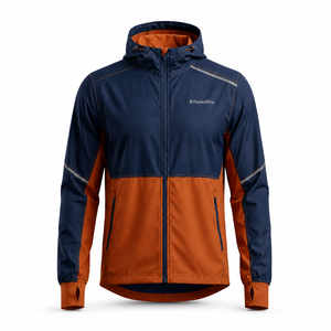 Custom Design Custom Logo Men's Hooded Bomber Jacket Waterproof for Softshell Polyester Fabric Outdoor Running Sports - Product Image 4