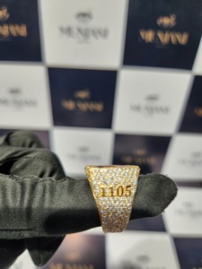 Anillo Conmemorativo Personalizado de Plata de Ley 925 con Moissanita VVS, Anillo con Foto Personalizada, Anillo Hip Hop con Incrustaciones, Pasa la Prueba del Diamante - Product Image 5