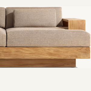 Canapé sectionnel moderne avec mousse souple durable et revêtement en bois massif pour salons et chambres de villas - Product Image 6