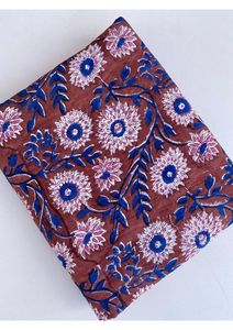 Tissu en coton pur 100% imprimé à la main avec motifs floraux indiens, vendu au mètre, pour robes, oreillers, coussins, fabrication OEM ODM, fabricant indien - Product Image 2