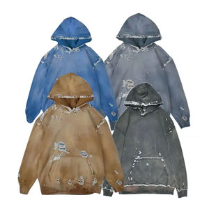 Sudaderas con Capucha para Hombre, Estilo Desgastado, Material de Algodón Transpirable, Ropa Cómoda para el Día a Día, Marca Privada, Exportación - Product Image 1